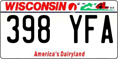 WI license plate 398YFA