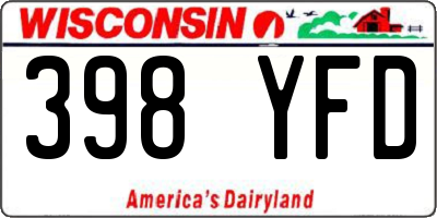 WI license plate 398YFD