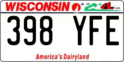 WI license plate 398YFE