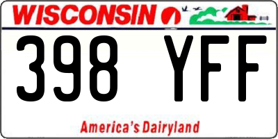 WI license plate 398YFF