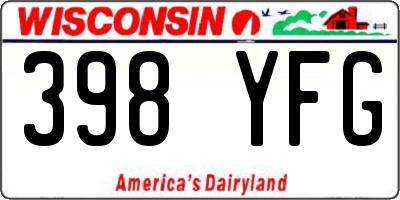 WI license plate 398YFG