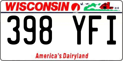 WI license plate 398YFI
