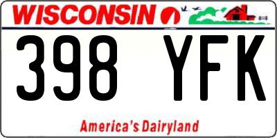 WI license plate 398YFK