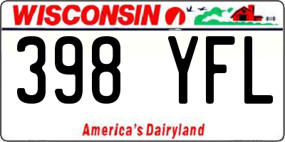 WI license plate 398YFL