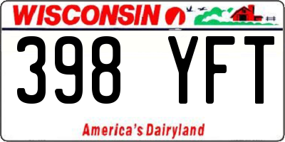 WI license plate 398YFT
