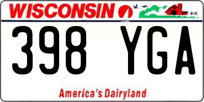 WI license plate 398YGA