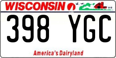 WI license plate 398YGC