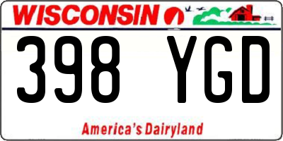 WI license plate 398YGD