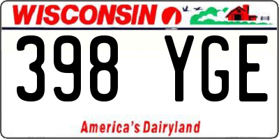 WI license plate 398YGE
