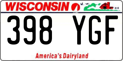 WI license plate 398YGF
