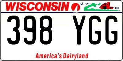 WI license plate 398YGG