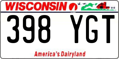 WI license plate 398YGT