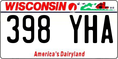WI license plate 398YHA