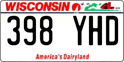 WI license plate 398YHD