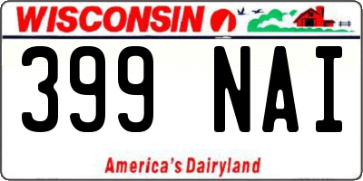 WI license plate 399NAI