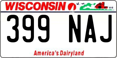 WI license plate 399NAJ