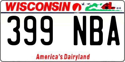 WI license plate 399NBA