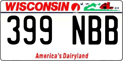 WI license plate 399NBB