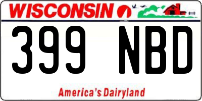 WI license plate 399NBD