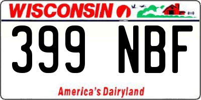 WI license plate 399NBF
