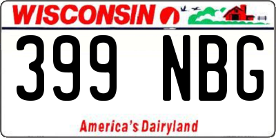 WI license plate 399NBG