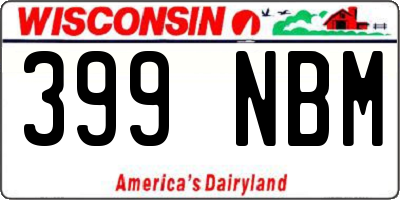 WI license plate 399NBM