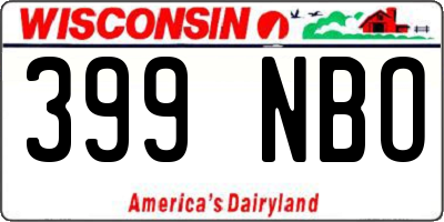 WI license plate 399NBO