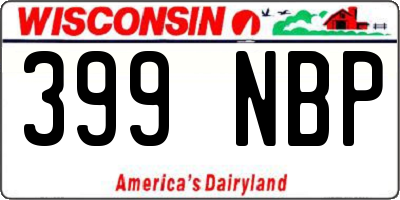 WI license plate 399NBP