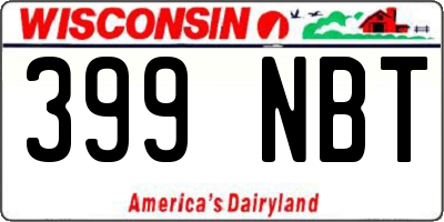 WI license plate 399NBT