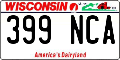 WI license plate 399NCA