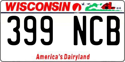 WI license plate 399NCB