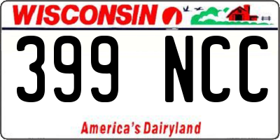 WI license plate 399NCC