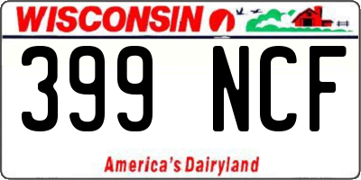WI license plate 399NCF