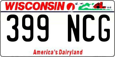 WI license plate 399NCG
