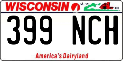 WI license plate 399NCH