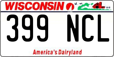 WI license plate 399NCL
