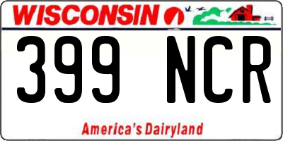 WI license plate 399NCR