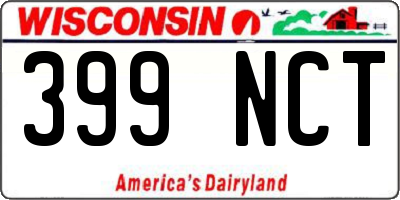 WI license plate 399NCT