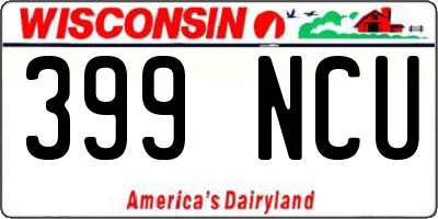 WI license plate 399NCU
