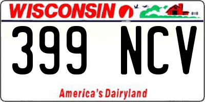 WI license plate 399NCV