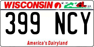 WI license plate 399NCY