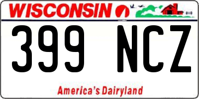 WI license plate 399NCZ