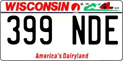 WI license plate 399NDE