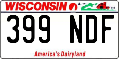 WI license plate 399NDF