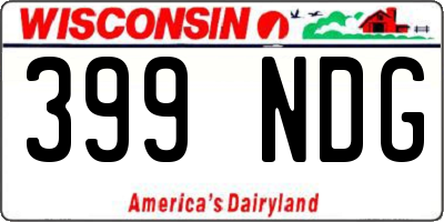 WI license plate 399NDG