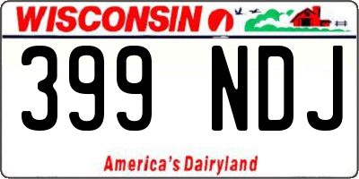 WI license plate 399NDJ