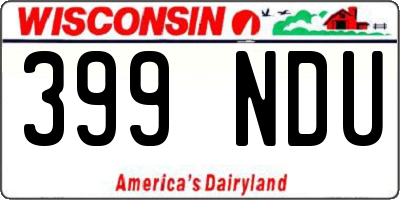 WI license plate 399NDU