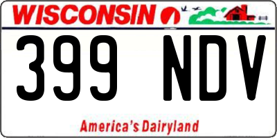 WI license plate 399NDV