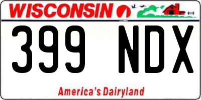 WI license plate 399NDX