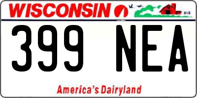 WI license plate 399NEA